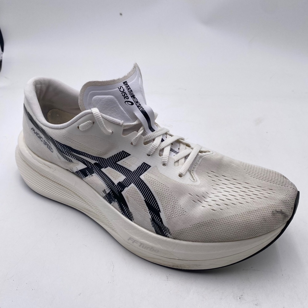 ASICS Magic Speed 3 Mens 13 White Black Carbon Plate FF Turbo Running 1011B875